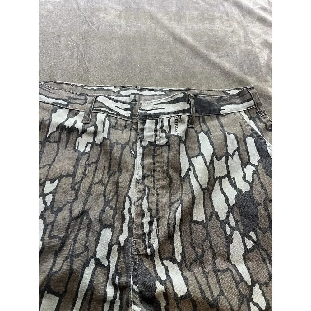 Vintage 80's Walls Tree Bark Camo Cargo Pants‎ Mens Hunting Made In USA 40 X27